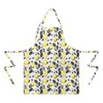 thumbnail image 2 of Yellow Lemon Fruit Berries White Pattern Apron-Garden Aprons for Women with Pockets-Cotton Linen Waterproof Kitchen Cooking Gardening Aprons Adjustable for Kitchen,Cooking,BBQ and Salon 33x27 Inch, 2 of 7