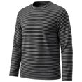 thumbnail image 4 of Spazoro Boys Long Sleeve T-Shirt with Crew Neck, Lightweight Breathable Stretchy Striped Casual Tee Shirts for Daily Wear Black Size 9-11, 4 of 6