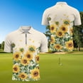 thumbnail image 4 of HUIACONG Matching Couple Shirts Sleeveless Athletic Shirts for Women Quick Dry Mens Short Sleeve Collared Golf Shirt Moisture Wicking Lightweight Sunflower Man L, 4 of 6