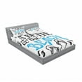 thumbnail image 3 of Saying Bedding Set with Sheet & Covers, Life is Better at the Beach Lettering with Flip Flop, Printed Bedroom Decor 2 Shams, 4 Sizes, Magenta Azure Blue, by Ambesonne, 3 of 3