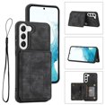 thumbnail image 1 of for Galaxy S23 Wallet Case with RFID Blocking Card Holder,Premium PU Leather Double Magnetic Buttons Stand Flip Wrist Lanyard Strap Back Cover Case for Samsung Galaxy S23 6.1",Black, 1 of 6