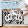 thumbnail image 5 of Black White Spring Floral Small Sink Skirt 10"Wx11"L,Dustproof Under Sink Curtain with Self Adhesive Tape,Summer Botanical Modern Cabinet Curtain Cover for Bathroom Vanity,Kitchen Storage Shelf,RV, 5 of 9
