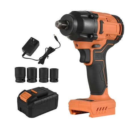 

Abody 20V Cordless Brushless Impact Wrench with 1/2in Chuck Variable Speed 420N.m Torque Handheld Power Wrench with 4 Sockets 3.0Ah Lithium Battery Fast for Removing Nuts Bolts Auto
