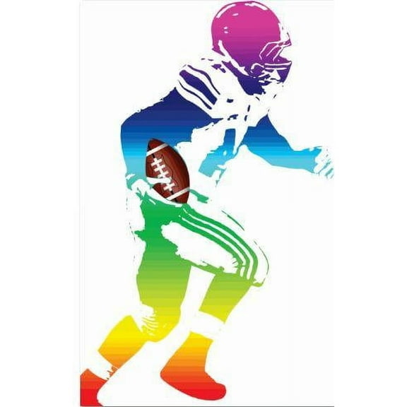 Custom Wall Decal Vinyl Sticker : Football Small Colorful Player Sport Boy Girl Teen Bedroom Bathroom Living Room Mural Size : 20 X16" -