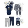 Child of Mine by Carter's Baby Boys Short Sleeve Bodysuits, Pants, Bibs, and Take Me Home Set, 11-Piece Set, Preemie-6/9 Months