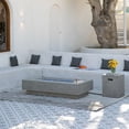 thumbnail image 2 of Elementi Plus Riviera Propane Fire Pit for Outside Outdoor Fire Pit Table Smokeless Firepit Concrete Rectangular Fire Table Patio Heater Fireplace 60000 BTUs - Light Grey, 60 x 31.9 Inches, 2 of 10
