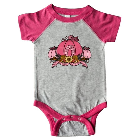 

Inktastic Pink October Pumpkin with Plaid Ribbon and Flowers Gift Baby Boy or Baby Girl Bodysuit