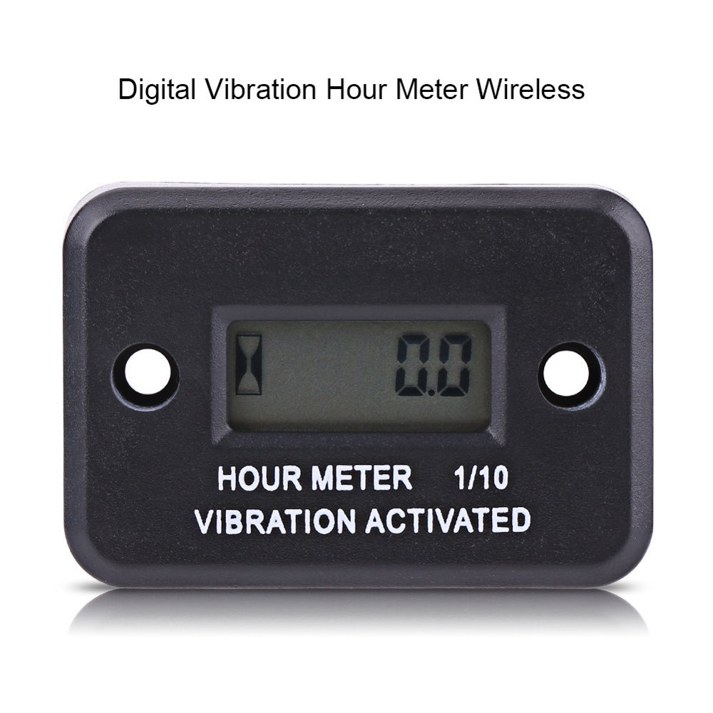 HERCHR Digital Vibration Hour Meter Gauge Wireless for Vibrating Machine Motorcycle ATV Boat