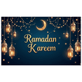 thumbnail image 1 of Ramadan Kareem Backdrop Banner Decorative Lanterns Mosque Design for Eid Mubarak Party Islamic Celebration Photography Props Home Decor Background, 1 of 4