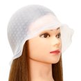 thumbnail image 5 of Gorro de silicona reutilizable para teñir el cabello, gorro para teñir el cabello con gancho de metal para herramientas de peluquería, kit de resaltado de peluquería (blanco), 5 of 5