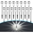 thumbnail image 1 of Paquete de 16 luces solares para exteriores, luces impermeables de encendido/apagado automático para jardín, camino, paisaje, patio, patio trasero, césped y entrada (blanco frío), 1 of 5