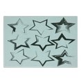 thumbnail image 3 of Grunge Cutting Board, Grunge Star Brush Strokes with Different Borders and Angles Artisan Design Print, Decorative Tempered Glass Cutting and Serving Board, Small Size, Charcoal Grey, by Ambesonne, 3 of 5