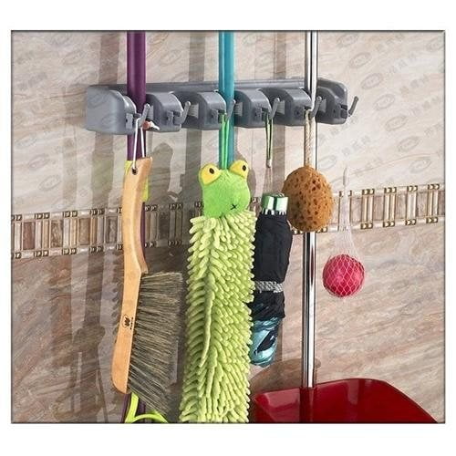 Broom And Mop Storage Organizer, Grey, Organize your laundry room