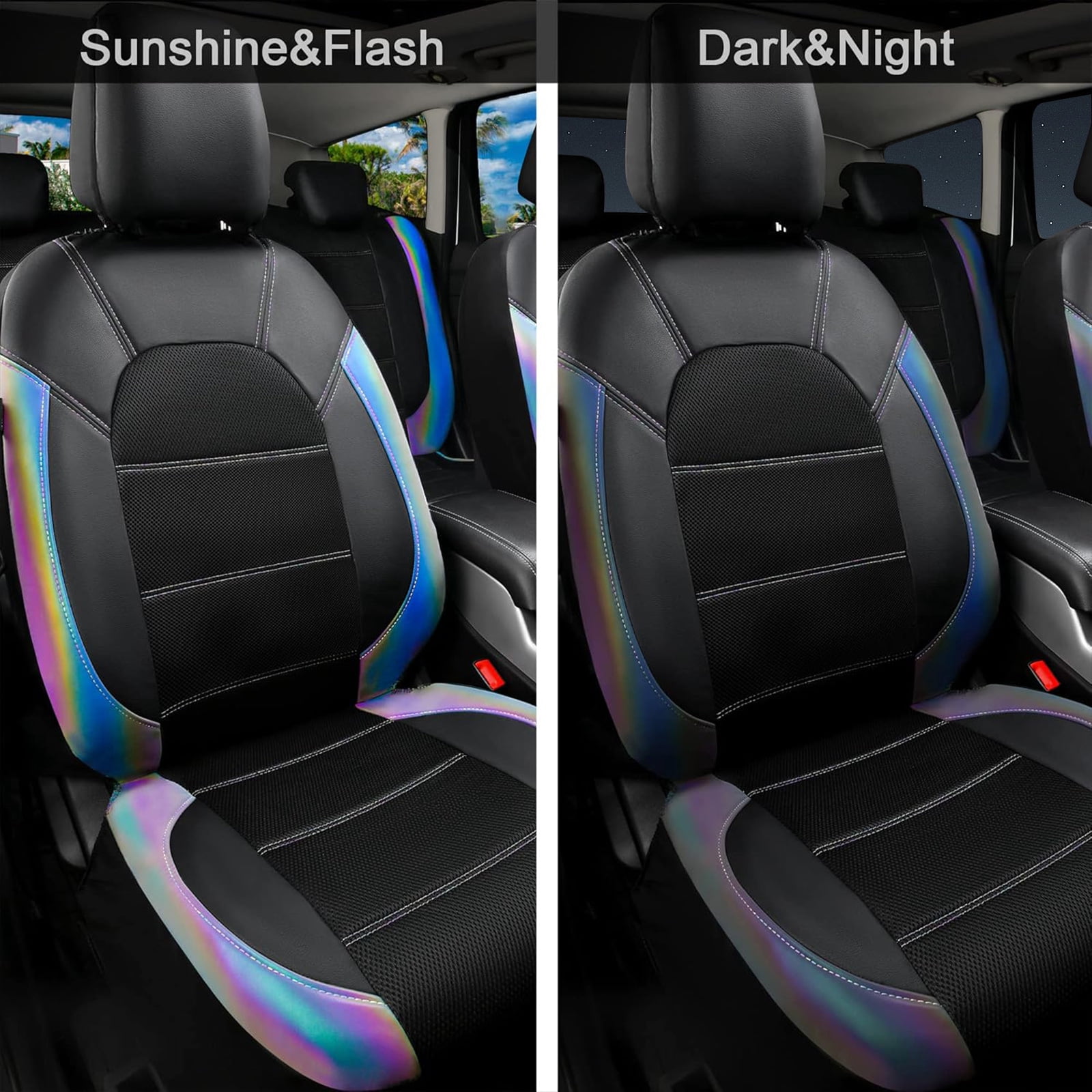 CAR GRAND Leather car seat covers air mesh breathable universal fit airbag compatible car, SUV, truck and van