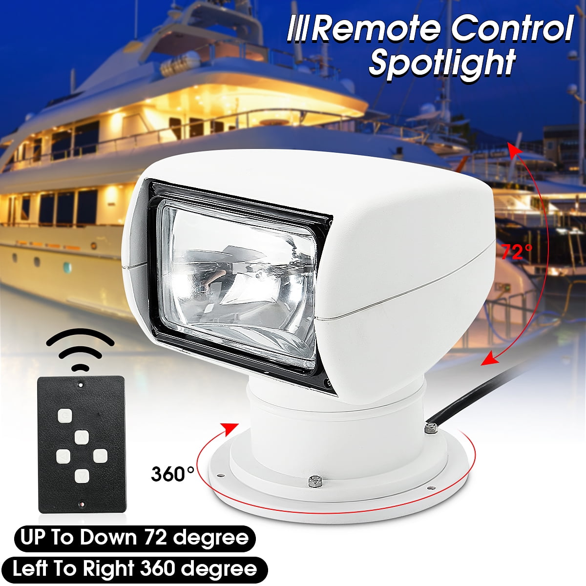 Remote Control Spotlight SUV Car Marine Remote Searchlight 12V 100W Bulb Special