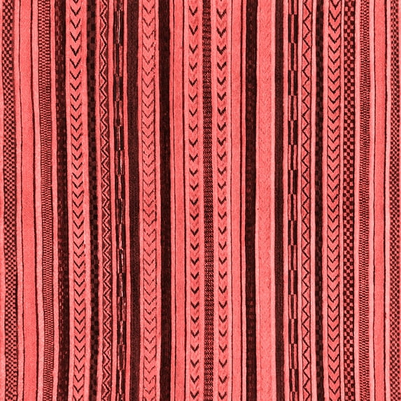 Ahgly Company Indoor Square Abstract Red Modern Area Rugs, 5' Square