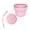 Pink, variant on Collapsible Silicone Travel Cup with Stainless Steel Rim, Food-Grade Material for and Cold Drinks, Fun Ice Cream Cone Design for Kids and Adults