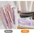 thumbnail image 4 of LANFENG Clear Makeup Brush Bag in Transparent PU Leather Small Travel Pouch Waterproof Organizer with Zipper for Women Cosmetic, 4 of 7