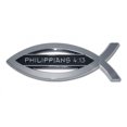 thumbnail image 1 of Christian Fish Philippians 4:13 Emblème Chrome, 1 of 4