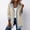Beige, variant on Women's Mid-Length Corduroy Blazer Jacket, Denim Contrast Lapel Button Down Coat, Loose Fit Casual Knit Cardigan, Fall Winter Outerwear in 7 Colors, S-5XL