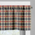 thumbnail image 5 of Ambesonne Checkered Valance & Curtain, Vintage Plaid Lines, 55"x45", Dark Blue Coral Cream, 5 of 6