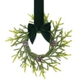 thumbnail image 2 of Mini Christmas Cabinet Wreath with Green Bow, 10.2 Inch Farmhouse Artificial Christmas Wreath, Rustic Pinecone Hanging Ornament for Kitchen, Window, Wall & Front Door Holiday Decor, 2 of 4