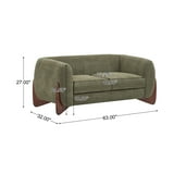 Arlo Modern Boucle Upholstery 2-Seater Sofa with Solid Wood Legs, Olive Green - Walmart.com