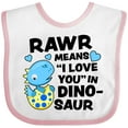 thumbnail image 3 of Inktastic Rawr Means I Love You in Dinosaur Valentine Boys or Girls Baby Bib, 3 of 4