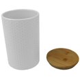 thumbnail image 4 of Honeycomb Large Ceramic Canister, White, 4 of 7