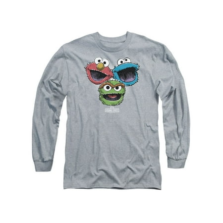 Sesame Street TV Show Elmo Cookie Monster Oscar Adult Long Sleeve T-Shirt