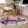 thumbnail image 4 of Round Rugs 3Ft, Colorful Oil Painted Round Area Rug Washable Indoor Throw Carpet, Modern Artwork Abstract Small Non Slip Circle Rug for Bedroom Living Room Home Decor Aesthetic, 4 of 8