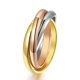 thumbnail image 5 of Anillo de tres colores de tres anillos de alta calidad con incrustaciones de diamantes en oro v Diseño de moda europeo y americano Anillo de tres anillos con incrustaciones de diamantes, 5 of 5