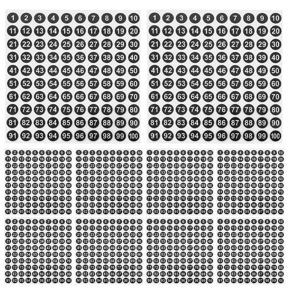 100 Sheets of Adhesive Stickers Dot Sticky Numbers with Number Labels and Adhesive Numbers for Number Stickers for Classroom and Office Number Stickers
