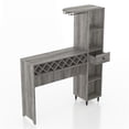 thumbnail image 2 of Furniture of America Flyn Wood Multi-Storage Bar Table in Vintage Gray Oak, 2 of 10