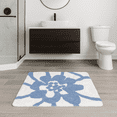 thumbnail image 2 of Soft&Cuddly Blue Hibiscus 20 inch x 30 inch Bath Mat | Soft Bathroom Rug | Non-Slip, Ultra-Absorbent, Quick-Dry & Machine Washable | Stylish Floral Decorative Shower Mat, 2 of 4
