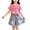 Pink, variant on Girls Two Piece Sets Fashion Sparkly Bow Sequin T-Shirts and Elastic Waist Denim Skirt Outfits Casual Cute Loose Fit Summer Clothing Sets White 0-1Years