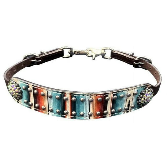 Showman Southwest Serape Print Leather Wither Strap