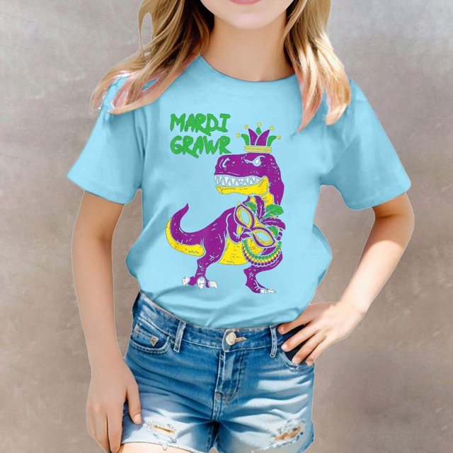 Hauts et Chemises pour Filles, T-Shirts Imprimés Décontractés à Col Rond et Manches Courtes avec Design pour Jeunes Fashionistas