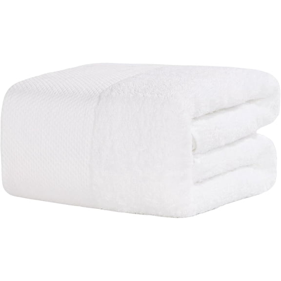 DEWEL 100% Cotton Bath Towel 35''x70''Oversized Bathroom Towels Highly Absorbent & Quick Dry Shower Towel Luxury Towels Multipurpose Use for Spa, Fitness, Sports, Yoga, White