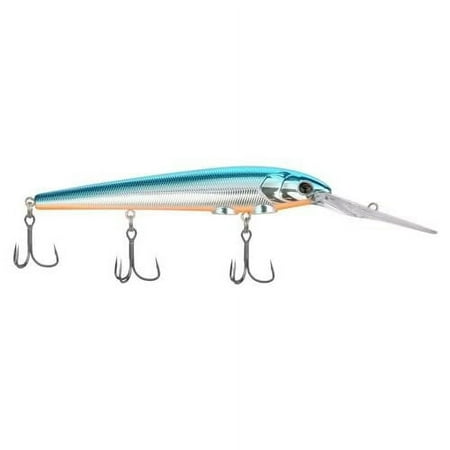 Berkley Deep Hit Stick Fishing Lure Blue Chrome 3/4 oz 4.75in Wide Aggressive Tail Action and Beefier Profile Equipped with Sharp Fusion19 Hook