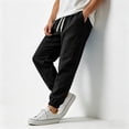 thumbnail image 5 of Mens Linen Pants Casual Summer Elastic Waist Baggy Joggers Lightweight Drawstring Beach Lounge Pants with Pockets, XL, 5 of 7