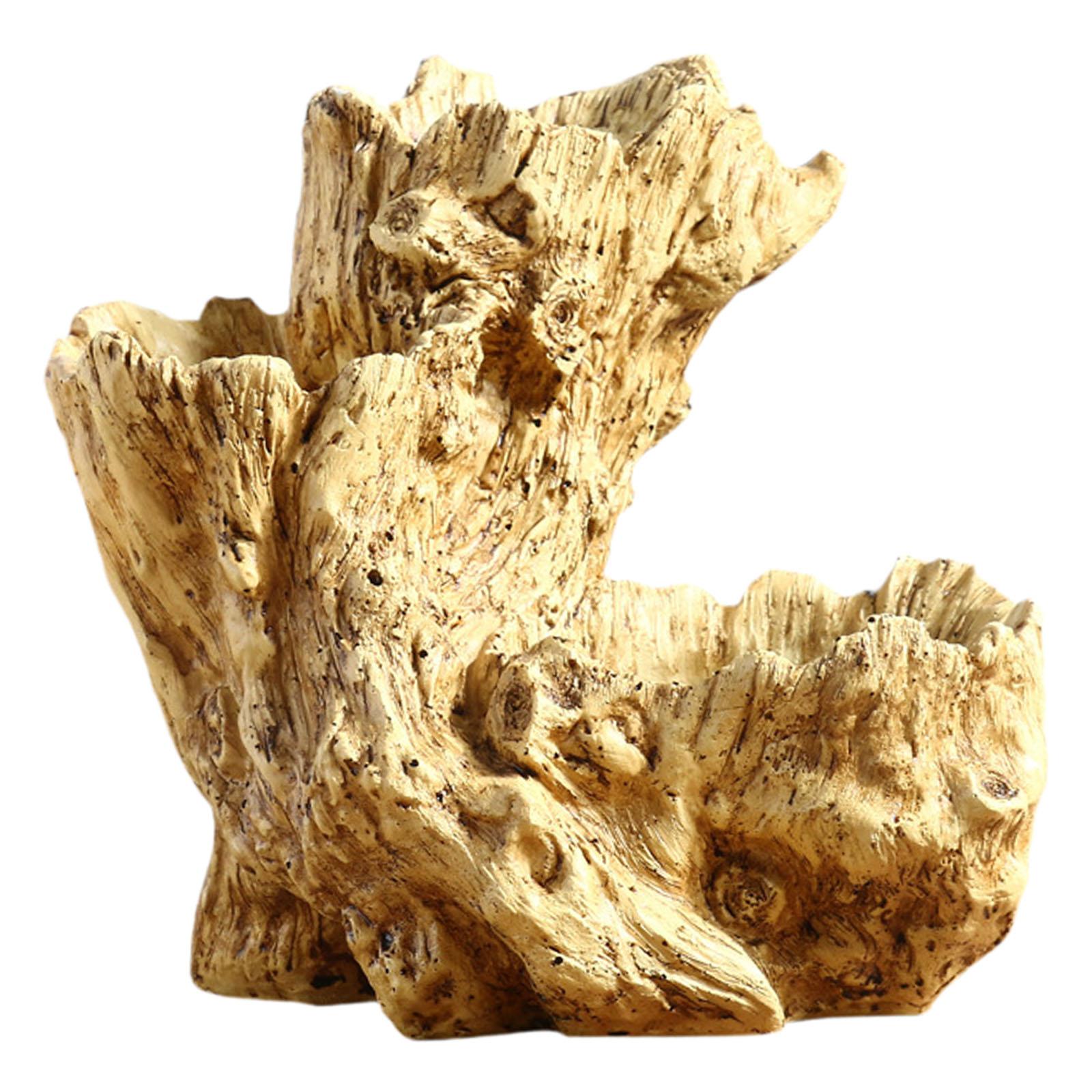 CarpNettore Planter Pot Artificial Driftwood Succulent Container for Bedroom Home Indoor