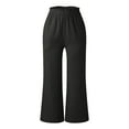 thumbnail image 1 of Vedolay Pants&nbsp;For&nbsp;Women&nbsp;Dressy&nbsp;Casual Womens Pants 2023 Plus Size Elastic Waist Wide Leg Ankle Length Leisure Pants,Black XL, 1 of 4