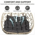 thumbnail image 6 of SEGMART 2-Person Hanging Swing Chair with Stand, Double Hanging Egg Chair with Cushion and Pillow, Foldable Wicker Rattan Patio Basket Hanging Chair for Indoor Outdoor Garden, Dark Gray, 6 of 10