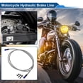 thumbnail image 3 of Unique Bargains 200cm Motorcycle Brake Clutch Oil Hose Line Nylon Stainless Steel Wire Braid PU Motorcycle Hydraulic Brake Line for Motorcycles Dirt Bike Silver Tone, 3 of 6