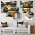 thumbnail image 4 of Designart "Dreams of Island Oasis Cocktails" Cocktails Metal Wall Art, Yellow Metal Wall Decor, Traditional Metal Art Decor For Bedroom - 40x30 Inch, 4 of 6