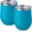 Aqua, variant on Maars Bev Stainless Steel Stemless Wine Glass Tumbler with Lid, Vacuum Insulated 12 oz Cup | Spill Proof, Travel Friendly, Fun Cocktail Drinkware - Coral