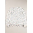 thumbnail image 4 of Women's White Colorful Confetti Distressed Knit Sweater, 4 of 11