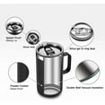 thumbnail image 3 of 24oz 680ml Insulated Coffee Mug with Lid, Stainless Steel Coffee Cup, Double Wall Vacuum Coffee Tumbler with Handle, 3 of 6