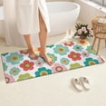 thumbnail image 4 of Pioneer Flower Floral Print Pattern Bathroom Rugs Mat, Non Slip Microfiber Bathroom Rug with Rubber Backing, Soft Mats for Bathroom Floor Tub Shower, 24"x60", 4 of 5